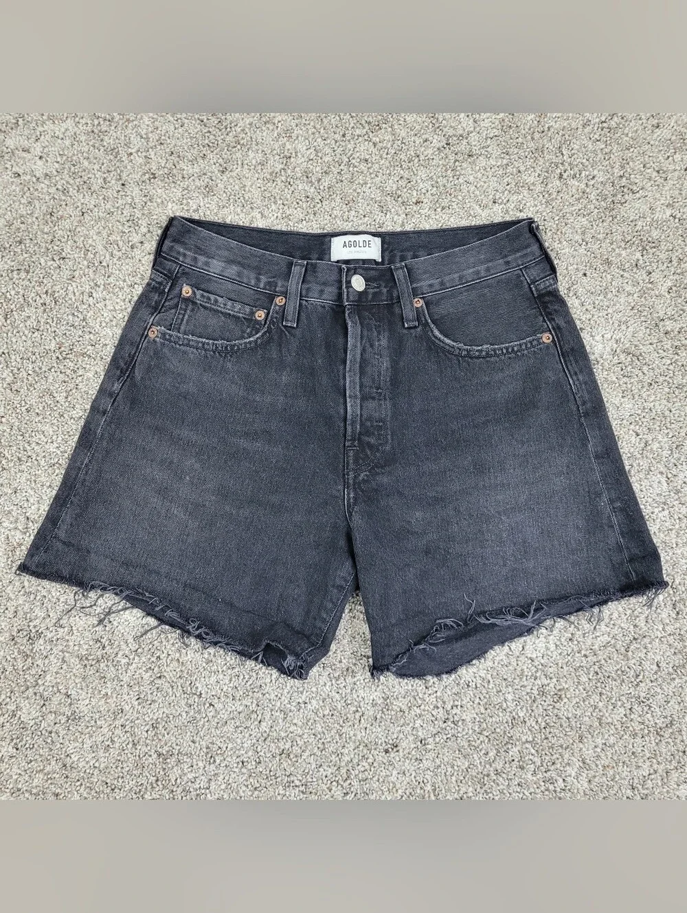 Agolde Parker Long Denim Shorts Womens 27